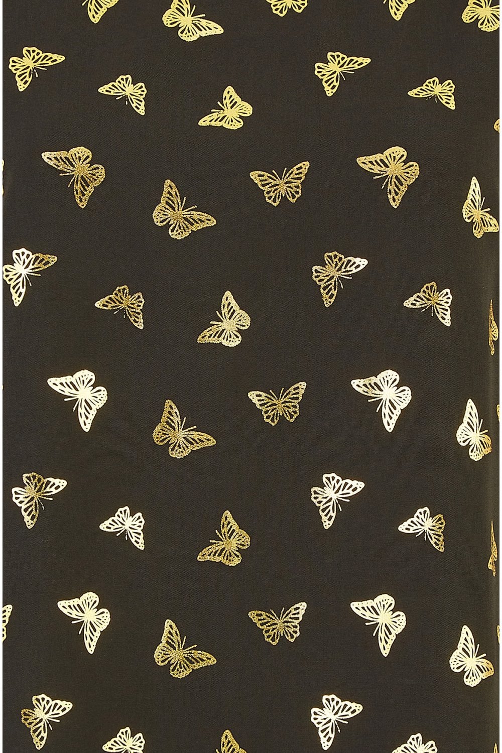 Yumi Black Foil Butterfly Print Top