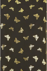 Yumi Black Foil Butterfly Print Top