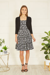 Yumi Black Knitted Curve Bolero