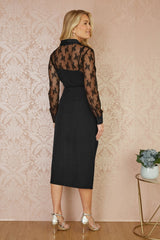 Yumi Black Lace Sheer Fitted Shirt