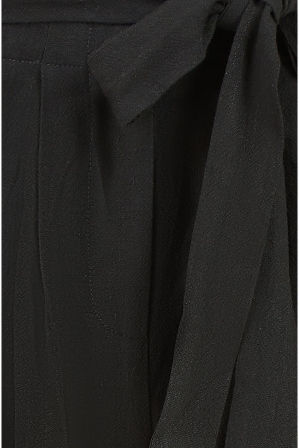 Yumi Black Linen Blend Tie Waist Trousers