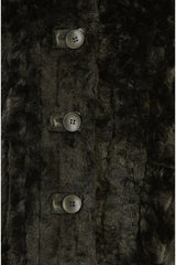 Yumi Black Luxe Textured Faux Fur Jacket With Pockets