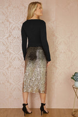 Yumi Black Metallic Knitted Ribbed Tie Front Bolero