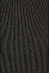 Yumi Black Metallic Rib Knitted Vest Top