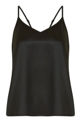 Yumi Black Satin Cami Top