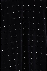 Yumi Black Stud Velvet Relaxed Fit Top With Fluted Sleeves