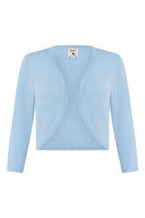 Yumi Blue Knitted Curve Bolero