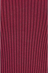 Yumi Burgundy Metallic Rib Knitted Vest Top