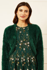 Yumi Green Eyelash Knit Bolero