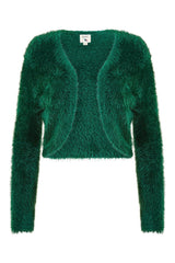 Yumi Green Eyelash Knit Bolero
