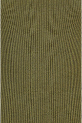 Yumi Green Metallic Knitted Ribbed Top