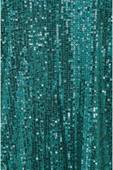 Yumi Green Sequin Top With Fluted Sleeve