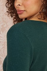 Yumi Green Sparkle Knit Jumper