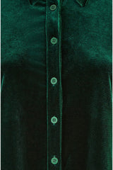 Yumi Green Velvet Relaxed Fit Shirt