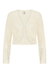 Yumi Ivory Eyelash Knit Bolero