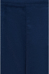 Yumi Navy Cord Cropped Wide Leg Trousers With Pockets
