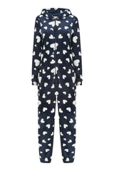 Yumi Navy Heart Super Soft Onesie With Pockets