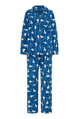 Yumi Navy Polar Bear Brushed Cotton Pyjamas