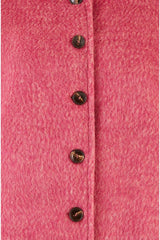 Yumi Pink Oversize Fit Button Up Jacket With High Collar