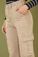 Yumi Stone Stretch Cargo Canvas Stretch Pants
