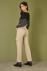 Yumi Stone Stretch Cargo Canvas Stretch Pants