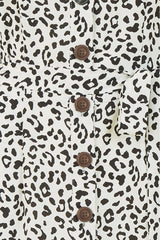 Yumi White Animal Print Button Up Sundress