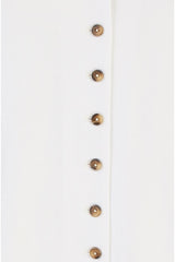 Yumi White Cotton Button Detail T-Shirt