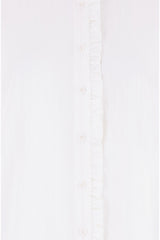 Yumi White Frill High Neck Shirt