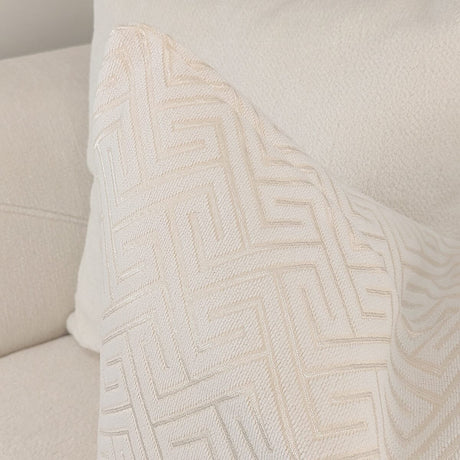 Zosia Cream & Gold Stitched Geometric Cushion - 50x50cm