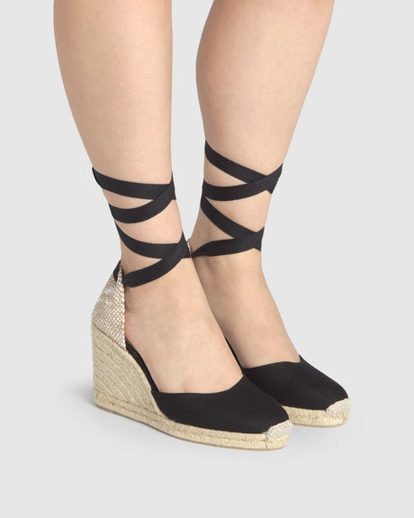 Castañer Espadrille with wedge Carina made in canvas - Black