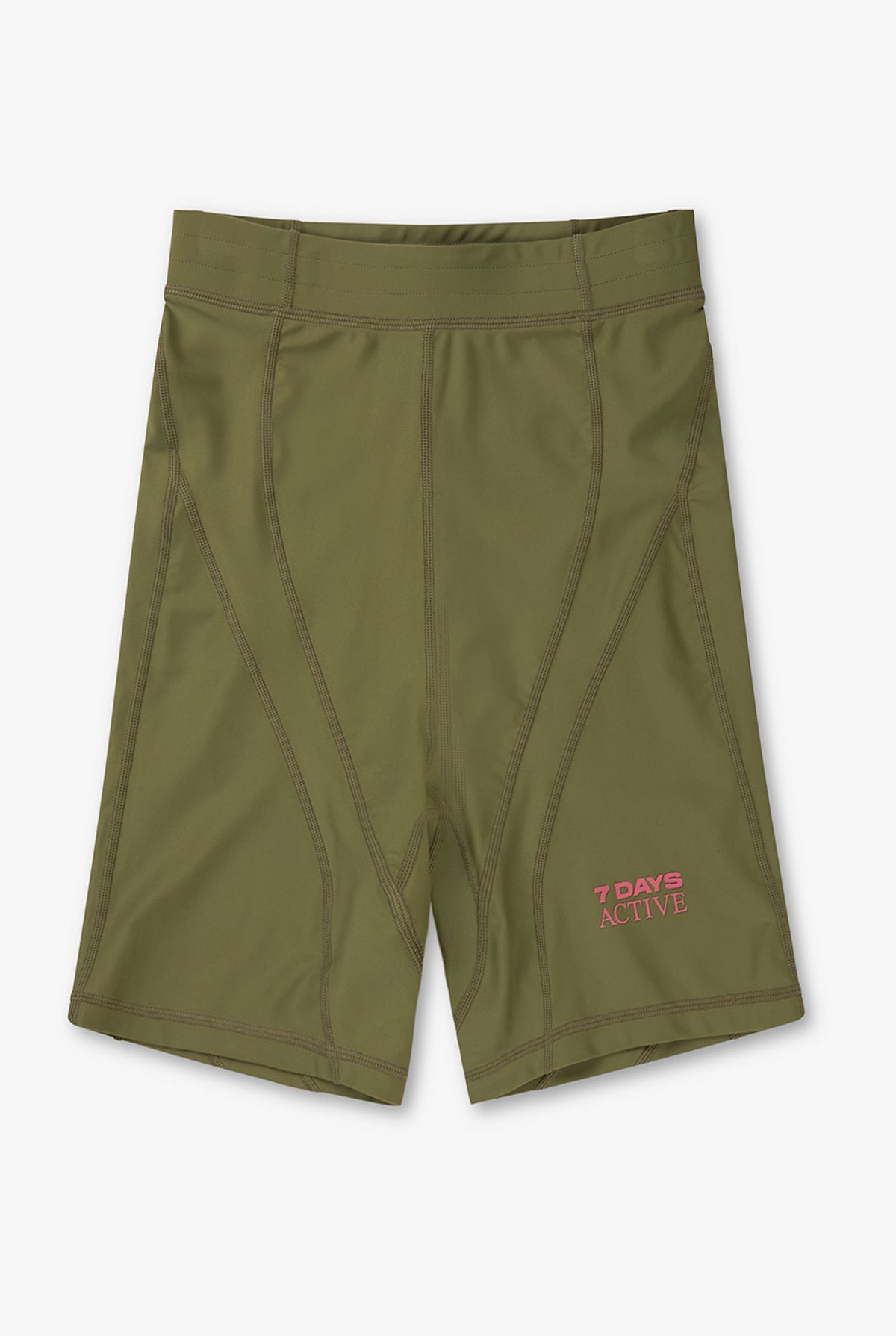 7 DAYS Panelled Bike Shorts - Olive