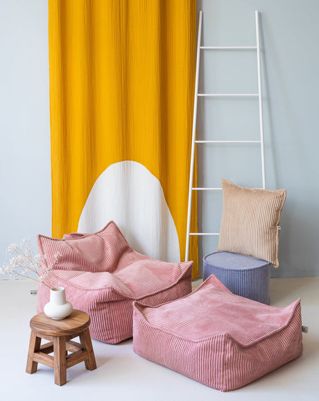 Pink Mousse Square Ottoman