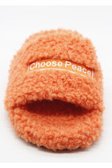 Oxygen Boutique Choose Peace Orange Slippers