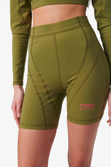 7 DAYS Panelled Bike Shorts - Olive