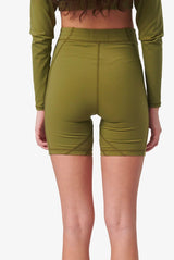 7 DAYS Panelled Bike Shorts - Olive