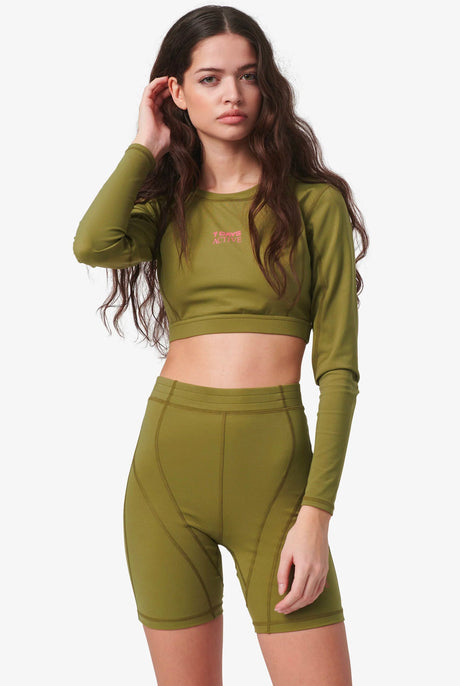 7 DAYS Panelled Bike Shorts - Olive