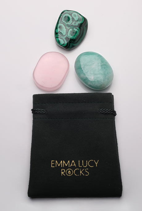 Emma Lucy Rocks The Master Blasters - Malachite & Rose Quartz & Amazonite
