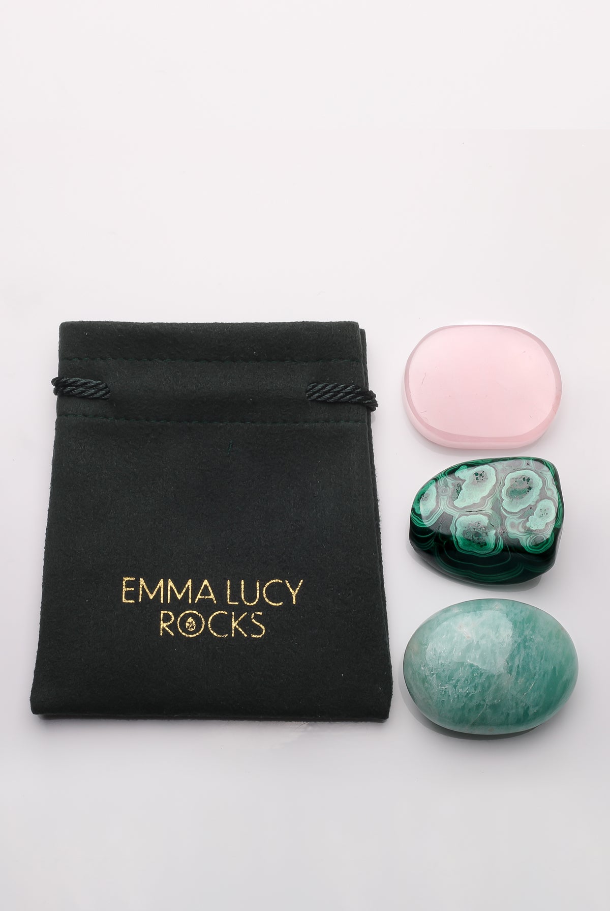 Emma Lucy Rocks The Master Blasters - Malachite & Rose Quartz & Amazonite