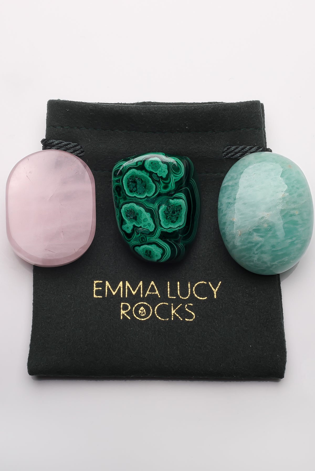 Emma Lucy Rocks The Master Blasters - Malachite & Rose Quartz & Amazonite