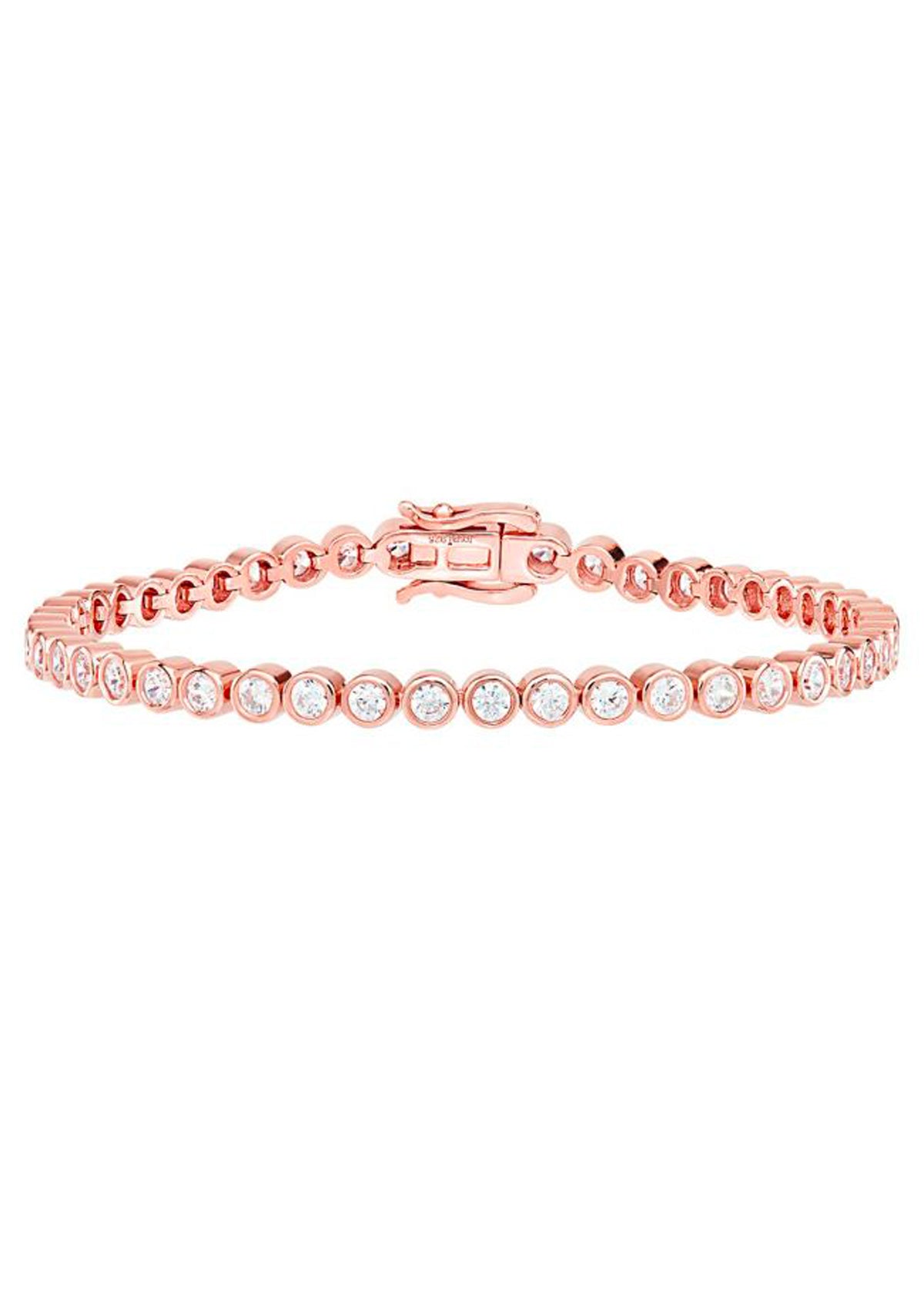 Joubi Jewellery TENNIS BRACELET ROSE GOLD WITH WHITE STONE
