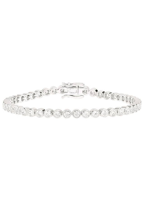 Joubi Jewellery TENNIS BRACELET WHITE RHODIUM WITH WHITE STONES