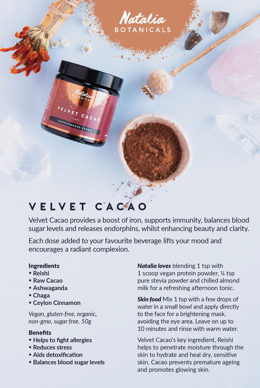 VELVET CACAO – SUPERCHARGED CACAO by Natalia Botanicals