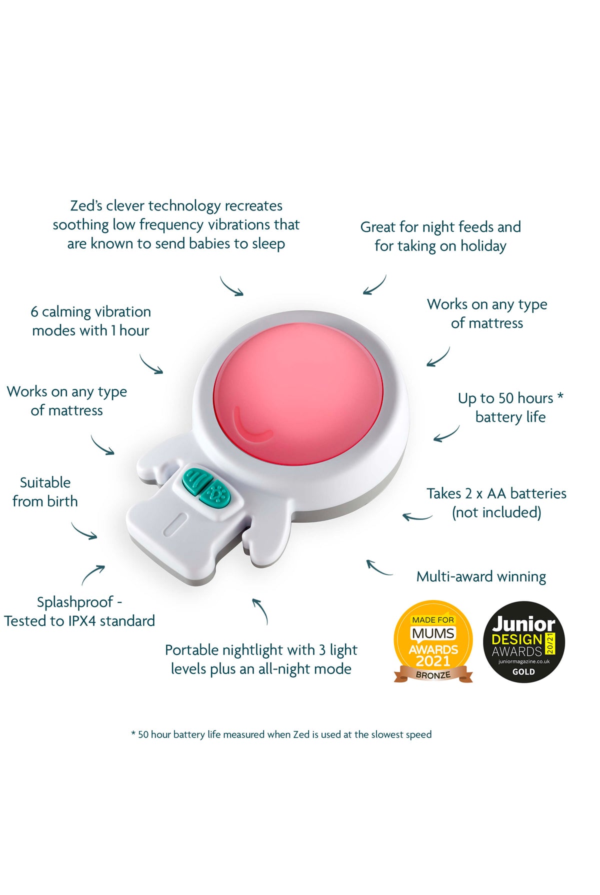 Zed Vibration Sleep Soother and Night Light