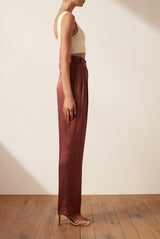 Shona Joy THALIA HIGH WAISTED TAILORED PANT - SANGRIA