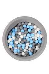 Larisa and Pumpkin Light Grey Ball Pit - Blue Grey White Balls