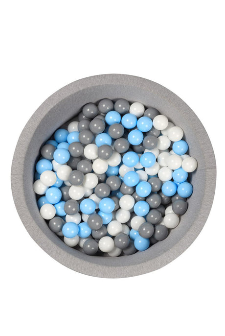 Larisa and Pumpkin Light Grey Ball Pit - Blue Grey White Balls