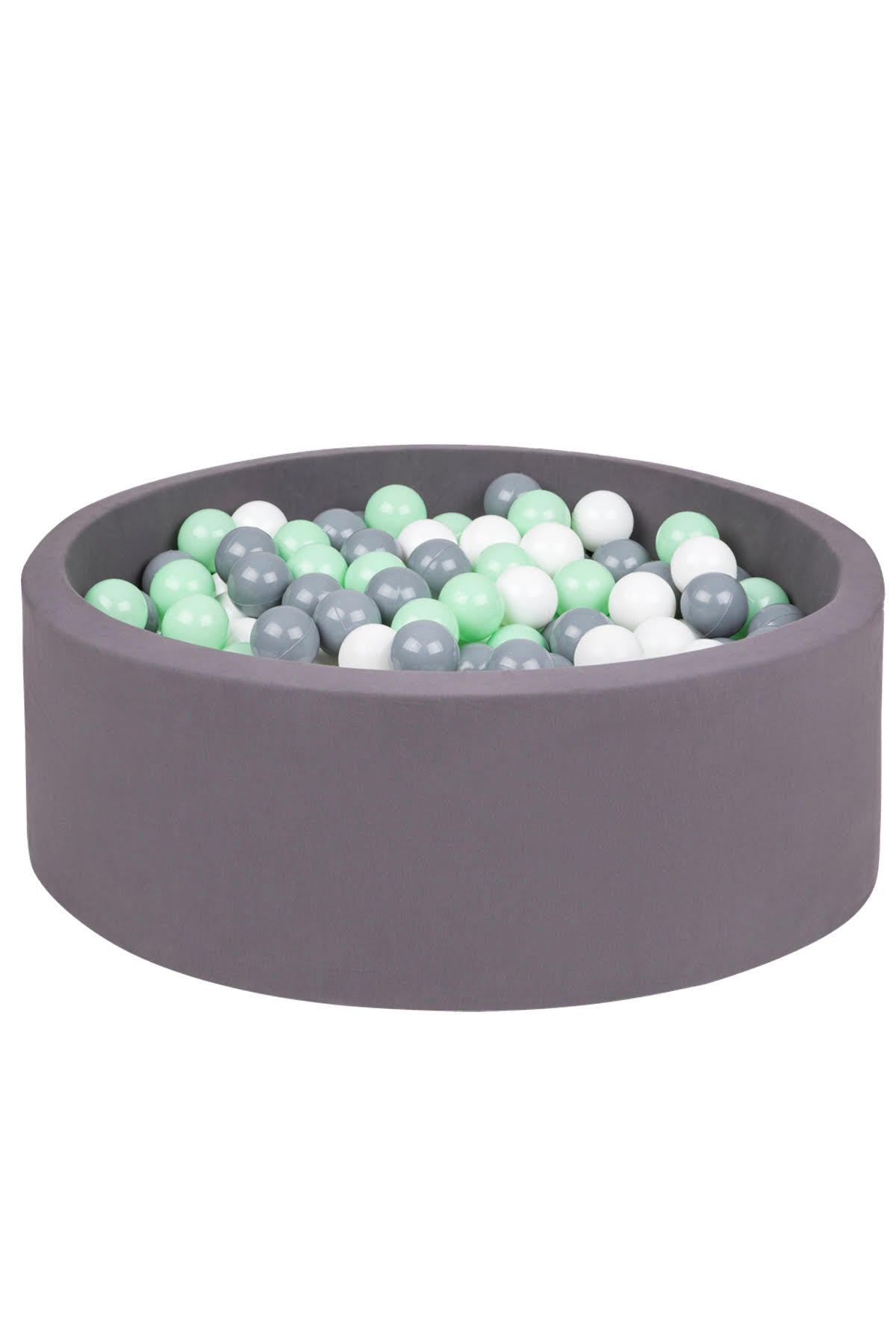Larisa and Pumpkin Grey Ball Pit – Grey/Mint/White Balls