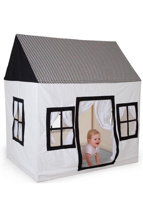 CuddleCo Cotton Big House Playhouse - Black & White